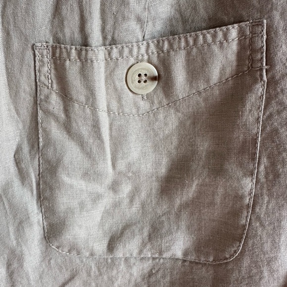 Women’s St John’s Bay linen Capri Pants. Khaki Color Size 16 - Picture 4 of 6